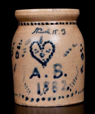 Fine Small-Sized Stoneware Jar Inscribed