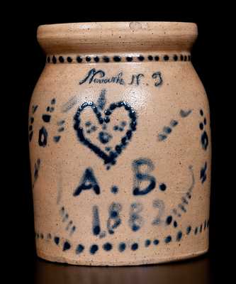 Fine Small-Sized Stoneware Jar Inscribed 