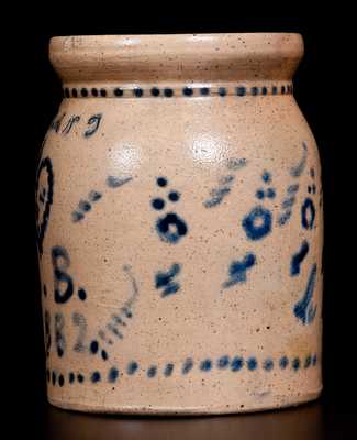 Fine Small-Sized Stoneware Jar Inscribed