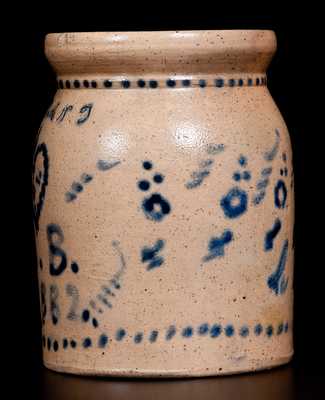 Fine Small-Sized Stoneware Jar Inscribed 