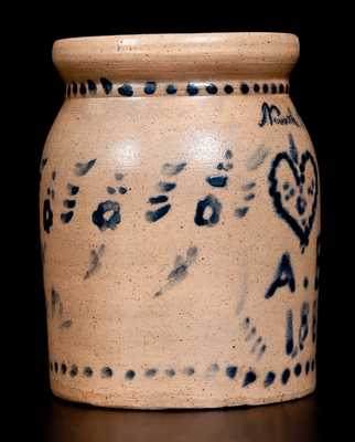 Fine Small-Sized Stoneware Jar Inscribed 