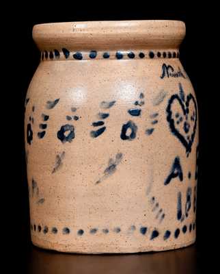 Fine Small-Sized Stoneware Jar Inscribed