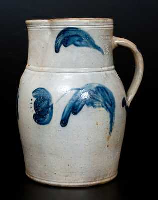 Scarce JOHN BELL / WAYNESBORO Stoneware Pitcher with Tulip Decoration