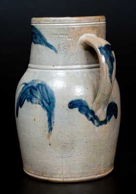 Scarce JOHN BELL / WAYNESBORO Stoneware Pitcher with Tulip Decoration