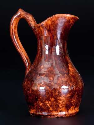 Rare and Fine JOHN BELL / WAYNESBORO Lead-and-Manganese-Glazed Redware Pitcher