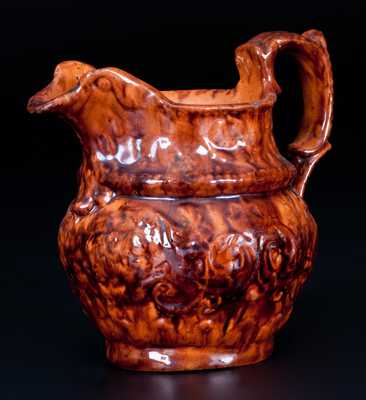 Very Rare Diminutive JOHN BELL / WAYNESBORO Molded Redware Pitcher