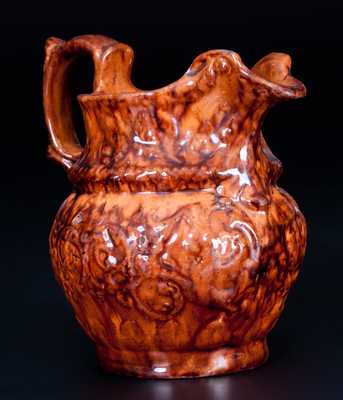 Very Rare Diminutive JOHN BELL / WAYNESBORO Molded Redware Pitcher