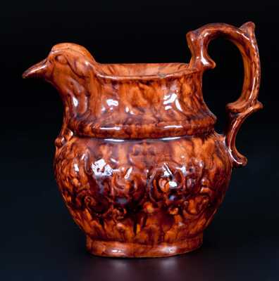 Very Rare Diminutive JOHN BELL / WAYNESBORO Molded Redware Pitcher