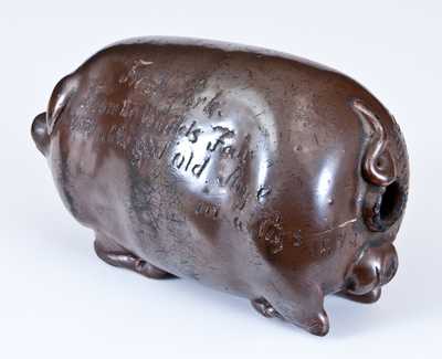 Anna Pottery Stoneware 1893 "World's Fair" Pig Flask, Anna, Illinois