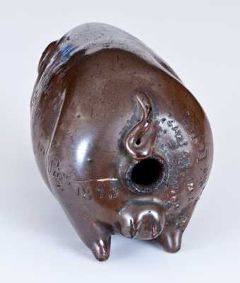 Anna Pottery Stoneware 1893 "World's Fair" Pig Flask, Anna, Illinois
