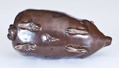 Anna Pottery Stoneware 1893 "World's Fair" Pig Flask, Anna, Illinois