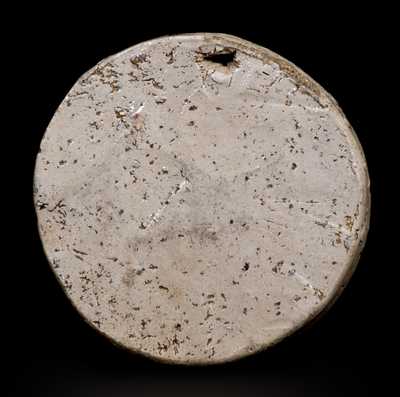 Extremely Rare Cobalt-Decorated Stoneware Medallion w/ Relief Bust of George Washington