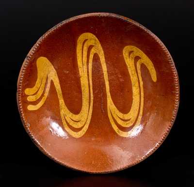 Slip-Decorated Redware Plate, probably Pennsylvania origin, circa 1820-1840