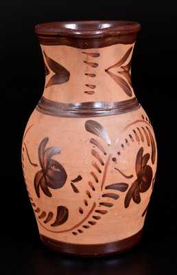 Large-Sized Western PA Tanware Pitcher, c1880