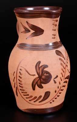 Large-Sized Western PA Tanware Pitcher, c1880