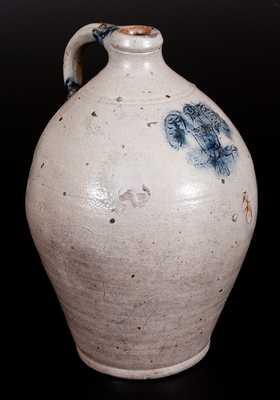 Rare 3 Gal. Stoneware Jug with Impressed Federal Eagle Design, probably Connecticut, c1820