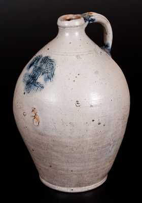 Rare 3 Gal. Stoneware Jug with Impressed Federal Eagle Design, probably Connecticut, c1820