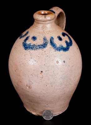 Fine Half-Gallon C. CROLIUS / MANUFACTURER / NEW YORK Stoneware Jug with Cobalt Decoration