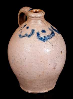 Fine Half-Gallon C. CROLIUS / MANUFACTURER / NEW YORK Stoneware Jug with Cobalt Decoration