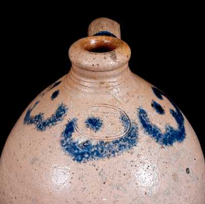 Fine Half-Gallon C. CROLIUS / MANUFACTURER / NEW YORK Stoneware Jug with Cobalt Decoration