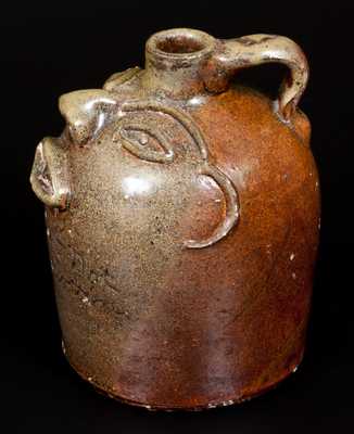 Extremely Rare Brown Family, Atlanta, GA Stoneware Face Jug Inscribed 