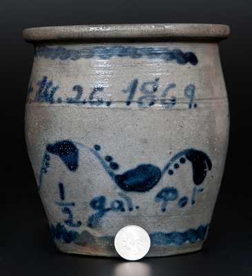Attrib. A. Conrad, Greensboro, PA Stoneware Jar Inscribed 