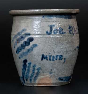 Attrib. A. Conrad, Greensboro, PA Stoneware Jar Inscribed 