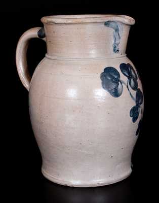 One-Gallon Stoneware Pitcher with Cobalt Clover Decoration, Baltimore, MD origin, circa 1875