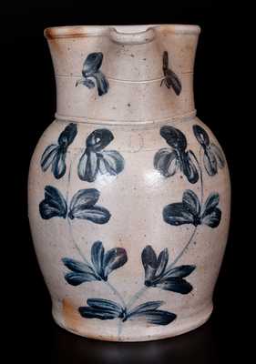 One-Gallon Stoneware Pitcher with Cobalt Clover Decoration, Baltimore, MD origin, circa 1870