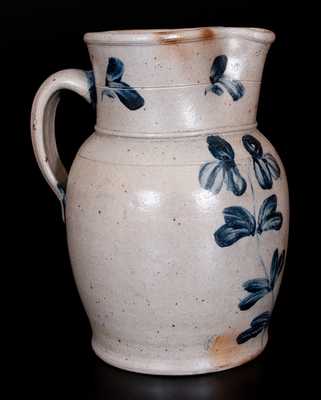 One-Gallon Stoneware Pitcher with Cobalt Clover Decoration, Baltimore, MD origin, circa 1870