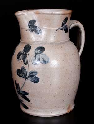 One-Gallon Stoneware Pitcher with Cobalt Clover Decoration, Baltimore, MD origin, circa 1870