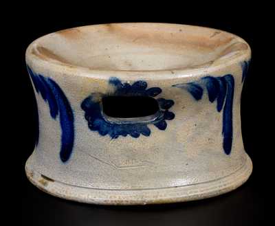 Cobalt-Decorated Stoneware Spittoon, Stamped 