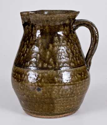 Alkaline-Glazed Stoneware Pitcher, Signed