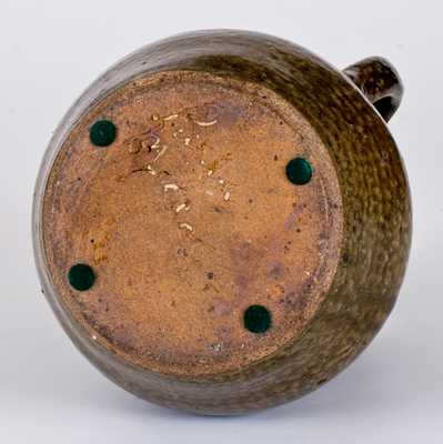 Alkaline-Glazed Stoneware Pitcher, Signed 