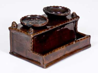 Glazed Redware Inkstand, Pennsylvania origin, 19th century