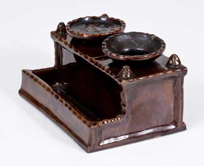 Glazed Redware Inkstand, Pennsylvania origin, 19th century