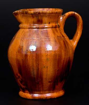 Glazed Redware Pitcher, att. Jacob Medinger, Limerick Twp, Montgomery Co, PA, late 19th / early 20th century