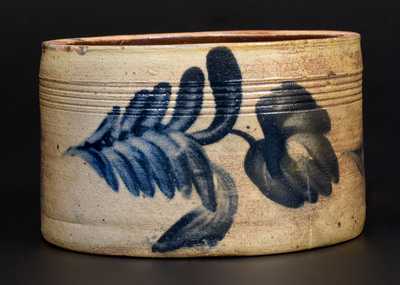 Stoneware Butter Crock w/ Cobalt Floral Decoration, attrib. Richard C. Remmey, Philadelphia, PA