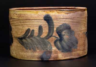 Stoneware Butter Crock w/ Cobalt Floral Decoration, attrib. Richard C. Remmey, Philadelphia, PA