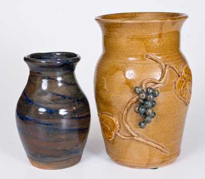 Two Southern Stoneware Vases, NC and SC origin, late 20th century