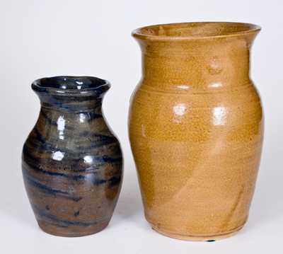 Two Southern Stoneware Vases, NC and SC origin, late 20th century
