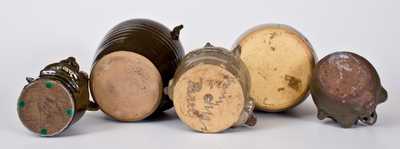 Five Southern Stoneware Face Vessels, late 20th or early 21st century