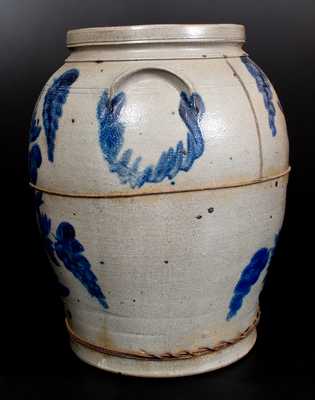 Scarce Five-Gallon Stoneware Jar w/ Elaborate Decoration, attrib. Grier, Mt. Jordan Pottery, Chester County, PA