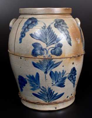 Scarce Five-Gallon Stoneware Jar w/ Elaborate Decoration, attrib. Grier, Mt. Jordan Pottery, Chester County, PA