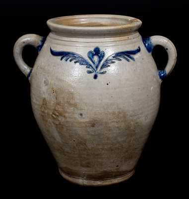 Two-Gallon Stoneware Jar with Incised Floral Decoration, probably Manhattan, NY, late 18th century