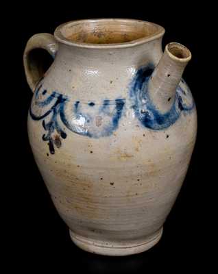 Extremely Rare Cobalt-Decorated Stoneware Pouring Vessel, probably New Jersey origin, early 19th century