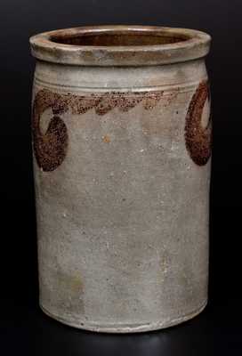 S. BELL & SON / STRASBURG, VA Stoneware Jar w/ Manganese Swag Decoration