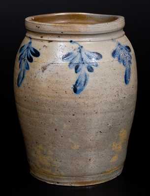 B. C. MILBURN, Alexandria, VA Stoneware Jar with Cobalt Floral Decoration