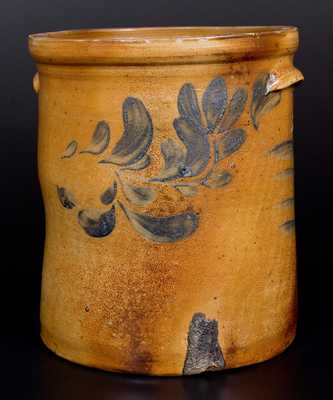 J. SWANK & CO. / JOHNSTOWN, PA Stoneware Crock with Cobalt Floral Decoration