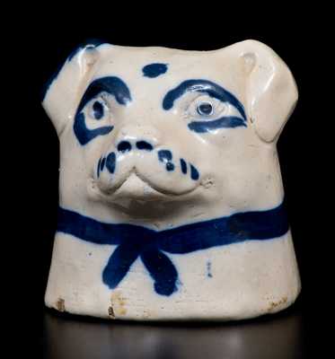 Unusual Hand-Modeled Stoneware Dog's Head, Ohio, circa 1890